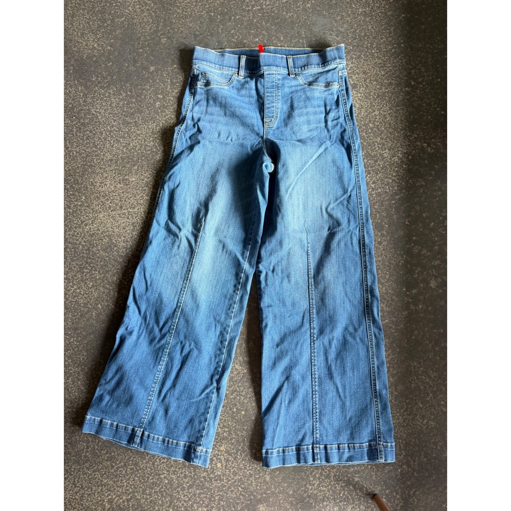 Spanx Shape Everywhere Flare Jeans Women XL Blue Pull On Stretch High Rise - Picture 10 of 11